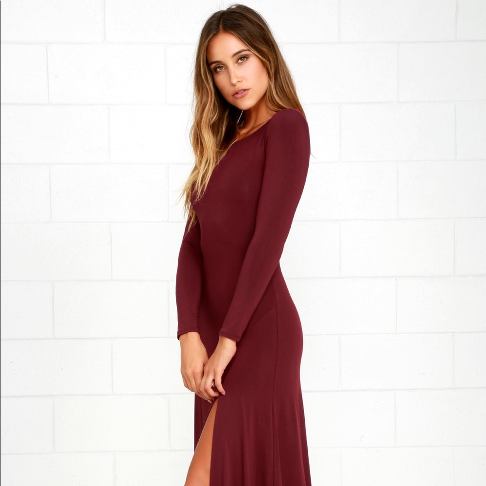 LULU’s Burgundy Maxi Dress
